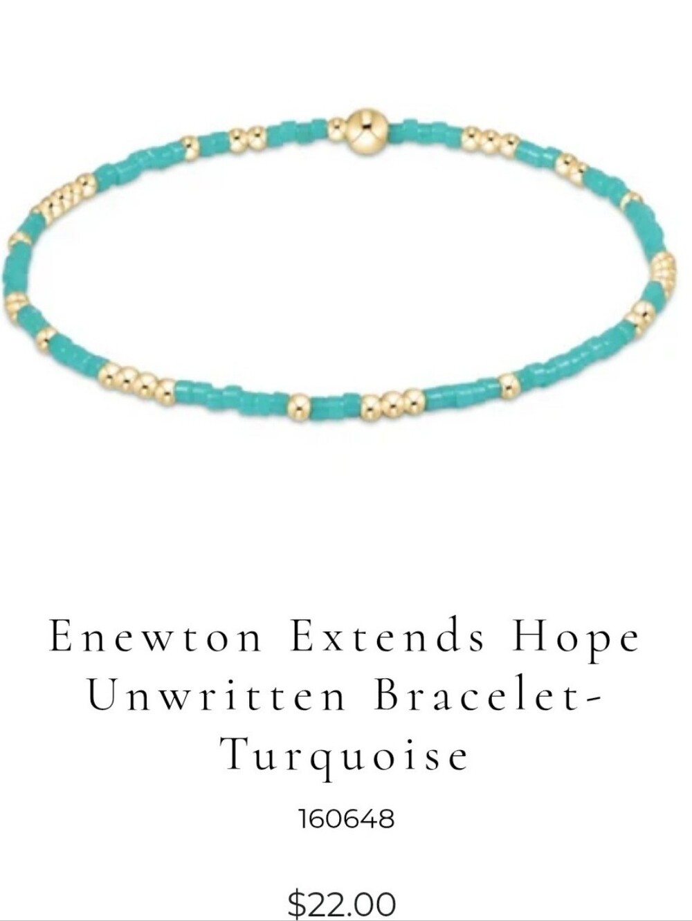 Enewton Extends Hope Unwritten Bracelet- Turquoise Nwt